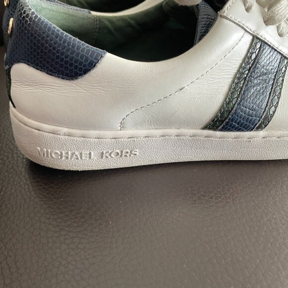 Michael Kors Irving Stripe Lace Up Sneakers White Multi Size 9 - Picture 9 of 10